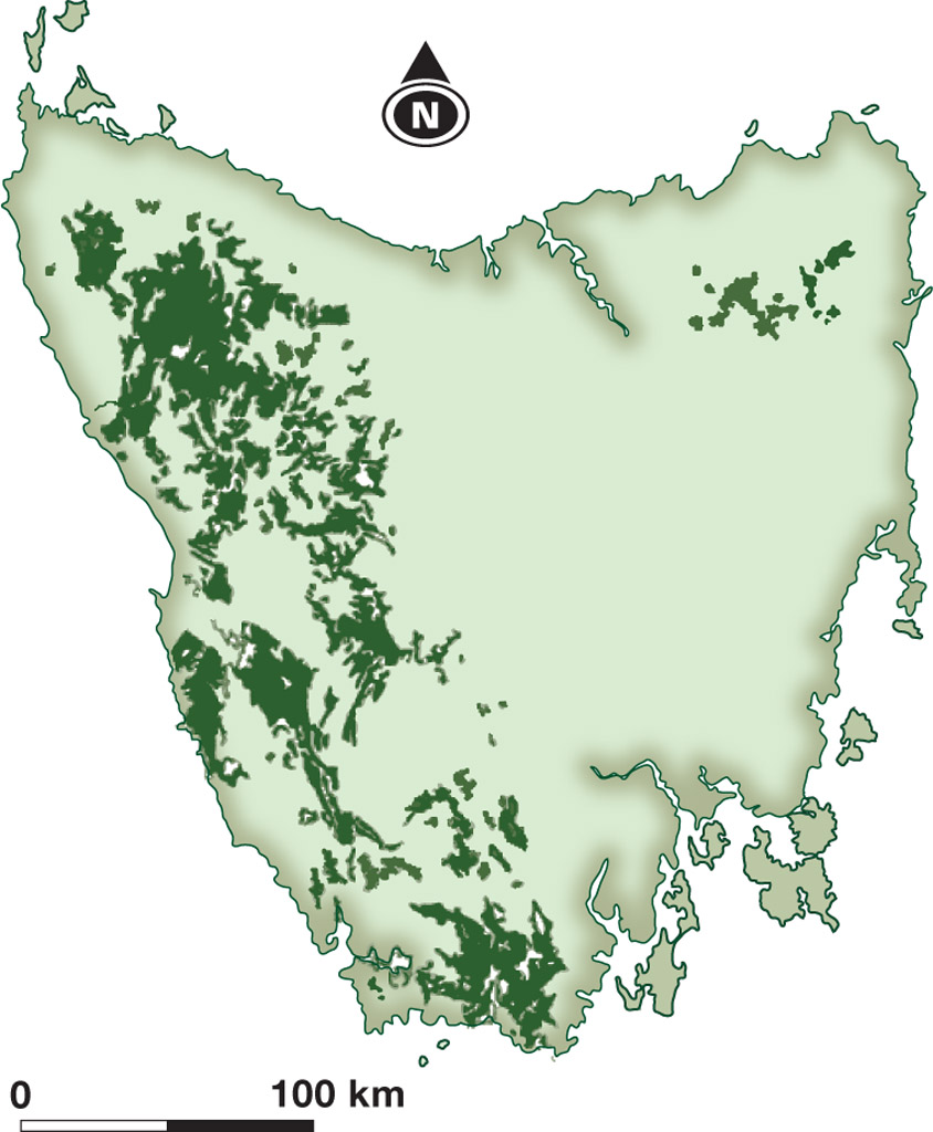 Source 2.23 Tasmanian rainforest areas