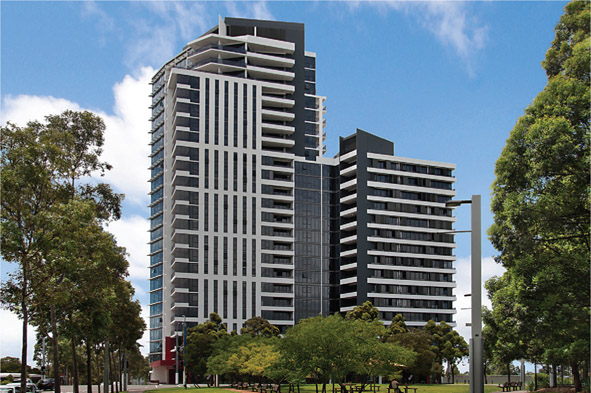 Source 5.21 One of the Australia Towers high-rise apartment towers in Olympic Park