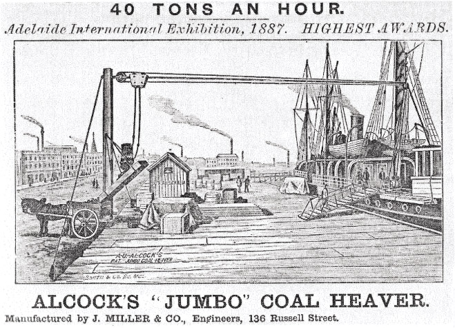 Source 11.14 The Melbourne-based inventor AU Alcock designed this Jumbo Coal Heaver to unload coal much more quickly than human labour could.