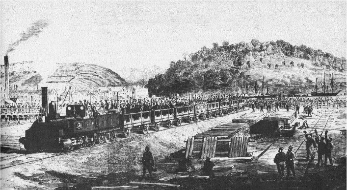 Source 11.15 The opening of Tasmania’s first railway from Launceston to Deloraine in 1869