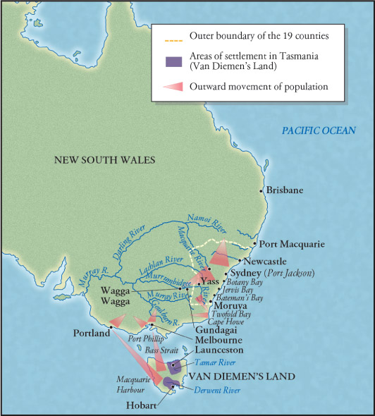 Source 11.17 Settlers in Australia rapidly spread up and down the eastern coast of Australia.