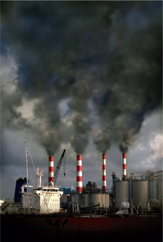 Source 11.24 Industrial pollution contributes to global warming.