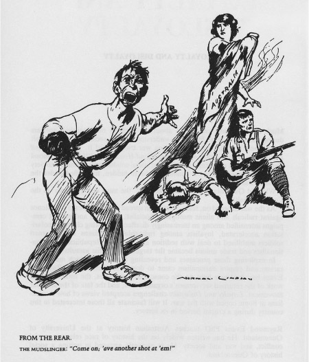 Source 16.9 A depiction of the anti-war activist by Norman Lindsay, published in The Bulletin on 27 June 1918