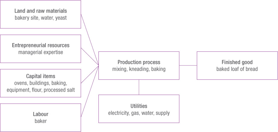 Source 17.7 Goods and services are created through a production process where producers combine the factors of production.