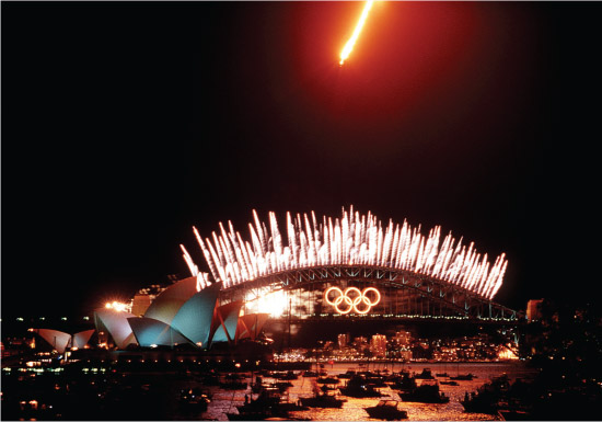 Source 21.1.1 Fireworks at the closing ceremony of the 2000 Sydney Olympics